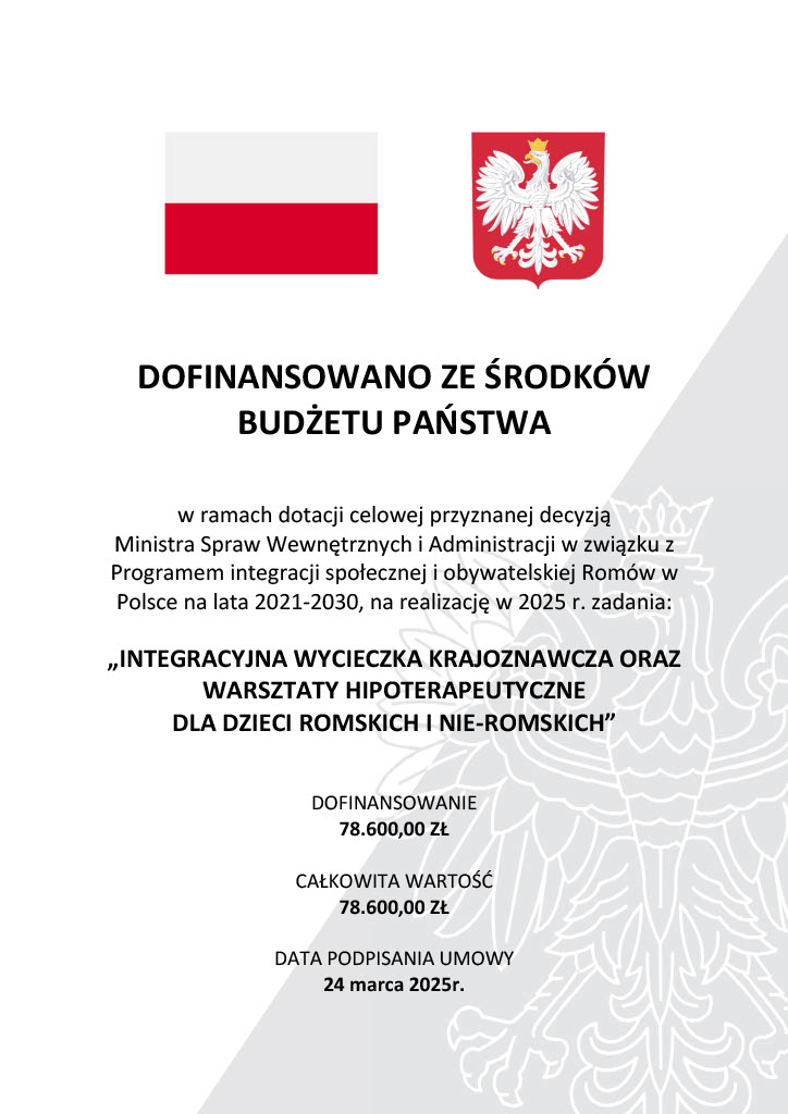 dofinansowano ze środków budżetu państwa dofinansowano ze środków budżetu państwa